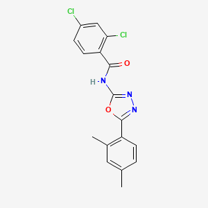 molecular formula C17H13Cl2N3O2 B2519542 2,4-dichloro-N-(5-(2,4-dimethylphenyl)-1,3,4-oxadiazol-2-yl)benzamide CAS No. 891144-14-2