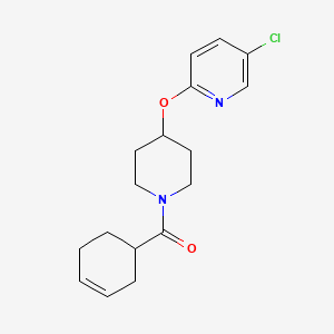 molecular formula C17H21ClN2O2 B2519552 (4-((5-Chloropyridin-2-yl)oxy)piperidin-1-yl)(cyclohex-3-en-1-yl)methanone CAS No. 1448059-73-1
