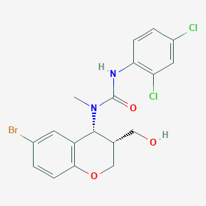 molecular formula C18H17BrCl2N2O3 B2519570 N-[6-溴-3-(羟甲基)-3,4-二氢-2H-香豆素-4-基]-N'-(2,4-二氯苯基)-N-甲基脲 CAS No. 324009-22-5