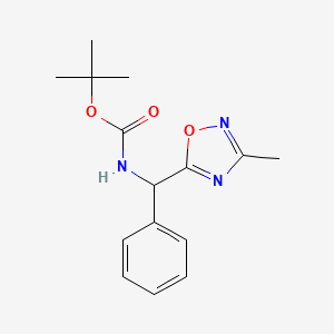 molecular formula C15H19N3O3 B2519576 Tert-butyl [(3-methyl-1,2,4-oxadiazol-5-yl)(phenyl)methyl]carbamate CAS No. 2059770-22-6