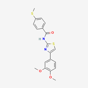 molecular formula C19H18N2O3S2 B2519587 N-(4-(3,4-dimethoxyphenyl)thiazol-2-yl)-4-(methylthio)benzamide CAS No. 896350-36-0