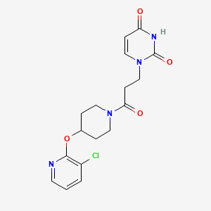 molecular formula C17H19ClN4O4 B2519588 1-(3-(4-((3-chloropyridin-2-yl)oxy)piperidin-1-yl)-3-oxopropyl)pyrimidine-2,4(1H,3H)-dione CAS No. 1448078-47-4