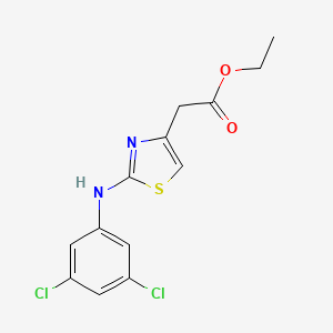 molecular formula C13H12Cl2N2O2S B2519595 Ethyl 2-(2-((3,5-dichlorophenyl)amino)thiazol-4-yl)acetate CAS No. 1493430-96-8