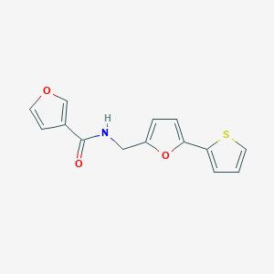 molecular formula C14H11NO3S B2519605 N-((5-(thiophen-2-yl)furan-2-yl)methyl)furan-3-carboxamide CAS No. 2034404-27-6