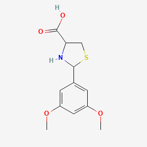molecular formula C12H15NO4S B2519606 2-(3,5-Dimethoxyphenyl)-1,3-thiazolidine-4-carboxylic acid CAS No. 1132664-87-9