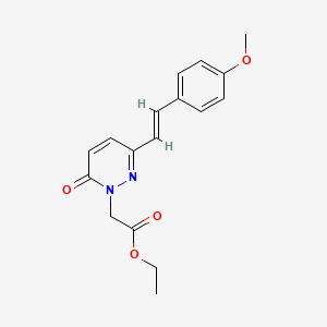 molecular formula C17H18N2O4 B2519621 ethyl 2-[3-(4-methoxystyryl)-6-oxo-1(6H)-pyridazinyl]acetate CAS No. 303146-54-5