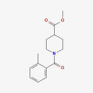 molecular formula C15H19NO3 B2519623 1-(2-甲基苯甲酰)哌啶-4-羧酸甲酯 CAS No. 349618-05-9