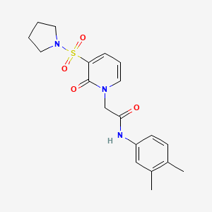 molecular formula C19H23N3O4S B2519648 N-(3,4-dimethylphenyl)-2-(2-oxo-3-(pyrrolidin-1-ylsulfonyl)pyridin-1(2H)-yl)acetamide CAS No. 1251679-31-8