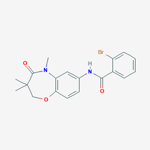 molecular formula C19H19BrN2O3 B2519670 2-溴-N-(3,3,5-三甲基-4-氧代-2,3,4,5-四氢苯并[b][1,4]噁唑啉-7-基)苯甲酰胺 CAS No. 921542-60-1