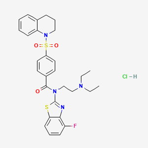 molecular formula C29H32ClFN4O3S2 B2519678 N-(2-(diethylamino)ethyl)-4-((3,4-dihydroquinolin-1(2H)-yl)sulfonyl)-N-(4-fluorobenzo[d]thiazol-2-yl)benzamide hydrochloride CAS No. 1321803-45-5