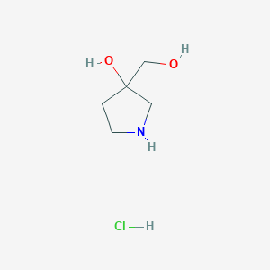 molecular formula C5H12ClNO2 B2519679 3-(Hydroxymethyl)pyrrolidin-3-ol hydrochloride CAS No. 1363381-92-3; 1439900-52-3