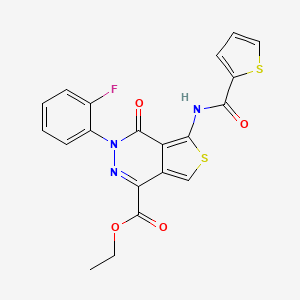 Ethyl 3-(2-fluorophenyl)-4-oxo-5-(thiophene-2-carboxamido)-3,4-dihydrothieno[3,4-d]pyridazine-1-carboxylate