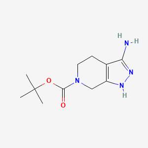 molecular formula C11H18N4O2 B2519690 3-氨基-2H,4H,5H,6H,7H-吡唑并[3,4-c]吡啶-6-羧酸叔丁酯 CAS No. 398491-63-9