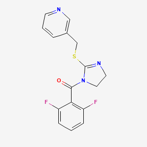 (2,6-Difluorophenyl)-[2-(pyridin-3-ylmethylsulfanyl)-4,5-dihydroimidazol-1-yl]methanone