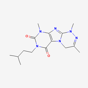 molecular formula C15H22N6O2 B2519693 7-异戊基-1,3,9-三甲基-7,9-二氢-[1,2,4]三嗪并[3,4-f]嘌呤-6,8(1H,4H)-二酮 CAS No. 919740-34-4
