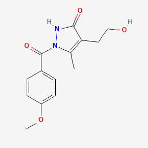 B2519698 4-(2-hydroxyethyl)-1-(4-methoxybenzoyl)-5-methyl-1,2-dihydro-3H-pyrazol-3-one CAS No. 866018-44-2