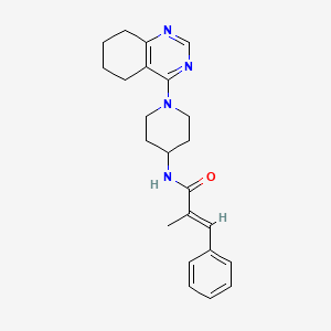 molecular formula C23H28N4O B2519703 (E)-2-甲基-3-苯基-N-(1-(5,6,7,8-四氢喹唑啉-4-基)哌啶-4-基)丙烯酰胺 CAS No. 2035004-29-4