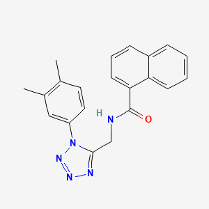 molecular formula C21H19N5O B2519705 N-{[1-(3,4-dimethylphenyl)-1H-1,2,3,4-tetrazol-5-yl]methyl}naphthalene-1-carboxamide CAS No. 897622-42-3