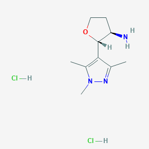 B2519706 (2S,3R)-2-(1,3,5-Trimethylpyrazol-4-yl)oxolan-3-amine;dihydrochloride CAS No. 2059912-57-9