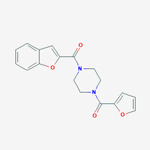 molecular formula C18H16N2O4 B251971 1-(1-Benzofuran-2-ylcarbonyl)-4-(2-furoyl)piperazine 
