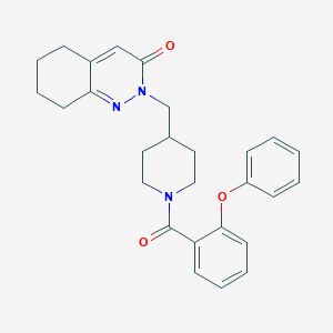 B2519737 2-{[1-(2-Phenoxybenzoyl)piperidin-4-yl]methyl}-2,3,5,6,7,8-hexahydrocinnolin-3-one CAS No. 2319722-31-9