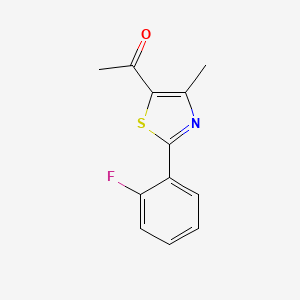 molecular formula C12H10FNOS B2519761 1-[2-(2-氟苯基)-4-甲基-1,3-噻唑-5-基]乙-1-酮 CAS No. 842115-55-3