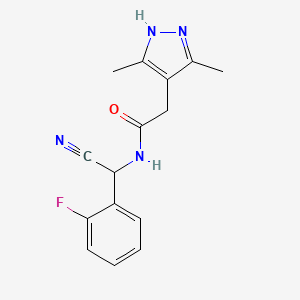 molecular formula C15H15FN4O B2519763 N-[cyano(2-fluorophenyl)methyl]-2-(3,5-dimethyl-1H-pyrazol-4-yl)acetamide CAS No. 1808358-92-0