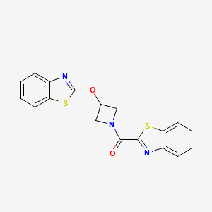 molecular formula C19H15N3O2S2 B2519768 Benzo[d]thiazol-2-yl(3-((4-methylbenzo[d]thiazol-2-yl)oxy)azetidin-1-yl)methanone CAS No. 1396870-36-2