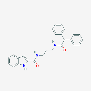 molecular formula C26H25N3O2 B251979 N-{3-[(diphenylacetyl)amino]propyl}-1H-indole-2-carboxamide 