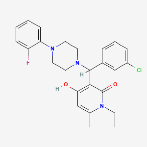 3-((3-chlorophenyl)(4-(2-fluorophenyl)piperazin-1-yl)methyl)-1-ethyl-4-hydroxy-6-methylpyridin-2(1H)-one