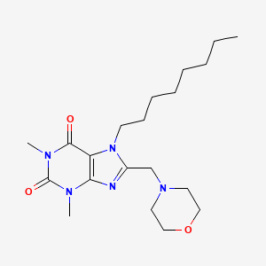 molecular formula C20H33N5O3 B2519804 1,3-Dimethyl-8-(morpholin-4-ylmethyl)-7-octylpurine-2,6-dione CAS No. 673493-57-7