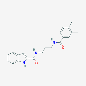 molecular formula C21H23N3O2 B251981 N-(3-{[(3,4-dimethylphenyl)carbonyl]amino}propyl)-1H-indole-2-carboxamide 