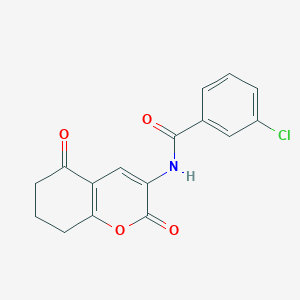 3-chloro-N-(2,5-dioxo-5,6,7,8-tetrahydro-2H-chromen-3-yl)benzenecarboxamide