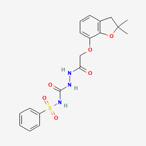 1-(benzenesulfonyl)-3-[[2-[(2,2-dimethyl-3H-1-benzofuran-7-yl)oxy]acetyl]amino]urea