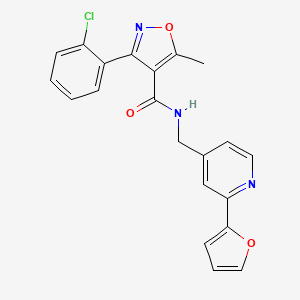 3-(2-chlorophenyl)-N-((2-(furan-2-yl)pyridin-4-yl)methyl)-5-methylisoxazole-4-carboxamide