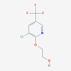 molecular formula C8H7ClF3NO2 B2519820 2-((3-Chloro-5-(trifluoromethyl)pyridin-2-yl)oxy)ethanol CAS No. 95355-48-9