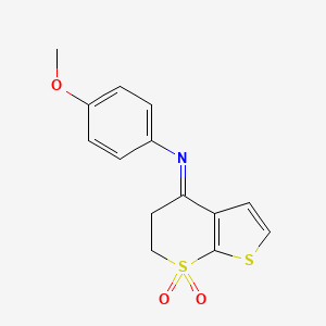 N-(4-methoxyphenyl)-7,7-dioxo-5,6-dihydrothieno[2,3-b]thiopyran-4-imine