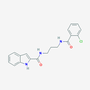 molecular formula C19H18ClN3O2 B251983 N-(3-{[(2-chlorophenyl)carbonyl]amino}propyl)-1H-indole-2-carboxamide 