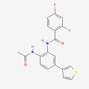 N-(2-acetamido-5-(thiophen-3-yl)phenyl)-2,4-difluorobenzamide