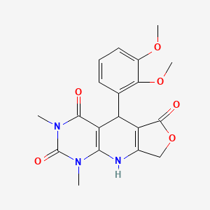 molecular formula C19H19N3O6 B2519839 5-(2,3-dimethoxyphenyl)-1,3-dimethyl-5,9-dihydrofuro[3',4':5,6]pyrido[2,3-d]pyrimidine-2,4,6(1H,3H,8H)-trione CAS No. 877649-10-0