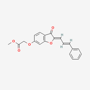 molecular formula C20H16O5 B2519844 methyl 2-(((Z)-3-oxo-2-((E)-3-phenylallylidene)-2,3-dihydrobenzofuran-6-yl)oxy)acetate CAS No. 620547-63-9