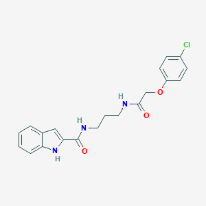 molecular formula C20H20ClN3O3 B251985 N-(3-{[(4-chlorophenoxy)acetyl]amino}propyl)-1H-indole-2-carboxamide 