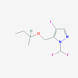 molecular formula C9H13F2IN2O B2519852 5-(sec-butoxymethyl)-1-(difluoromethyl)-4-iodo-1H-pyrazole CAS No. 1856058-59-7