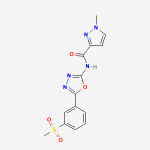 1-methyl-N-(5-(3-(methylsulfonyl)phenyl)-1,3,4-oxadiazol-2-yl)-1H-pyrazole-3-carboxamide