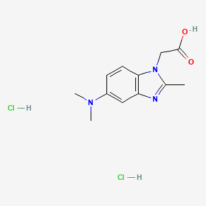 molecular formula C12H17Cl2N3O2 B2519865 2-[5-(Dimethylamino)-2-methylbenzimidazol-1-yl]acetic acid;dihydrochloride CAS No. 2408974-92-3