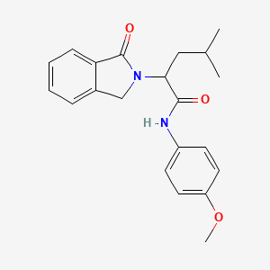 molecular formula C21H24N2O3 B2519868 N-(4-methoxyphenyl)-4-methyl-2-(1-oxo-1,3-dihydro-2H-isoindol-2-yl)pentanamide CAS No. 477889-79-5