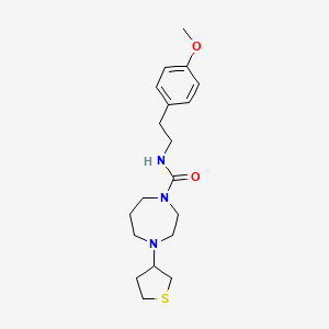molecular formula C19H29N3O2S B2519871 N-(4-甲氧基苯乙基)-4-(四氢噻吩-3-基)-1,4-二氮杂环戊烷-1-甲酰胺 CAS No. 2309731-84-6