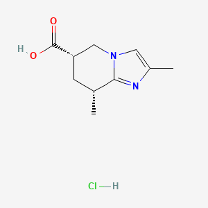(6S,8R)-2,8-Dimethyl-5,6,7,8-tetrahydroimidazo[1,2-a]pyridine-6-carboxylic acid;hydrochloride