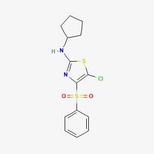 4-(benzenesulfonyl)-5-chloro-N-cyclopentyl-1,3-thiazol-2-amine