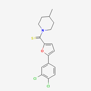 molecular formula C17H17Cl2NOS B2519877 (5-(3,4-Dichlorophenyl)furan-2-yl)(4-methylpiperidin-1-yl)methanethione CAS No. 941966-04-7